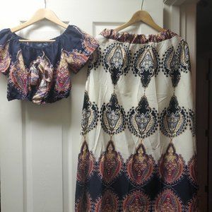 Women's Crop Top and Skirt Size S